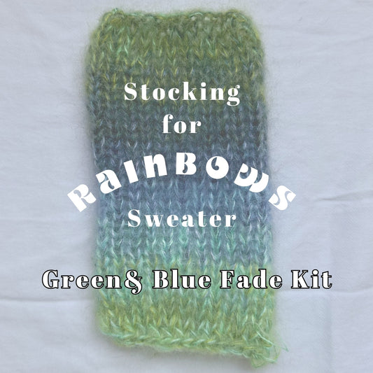 Green & Blue Stocking for Rainbows Sweater Kit