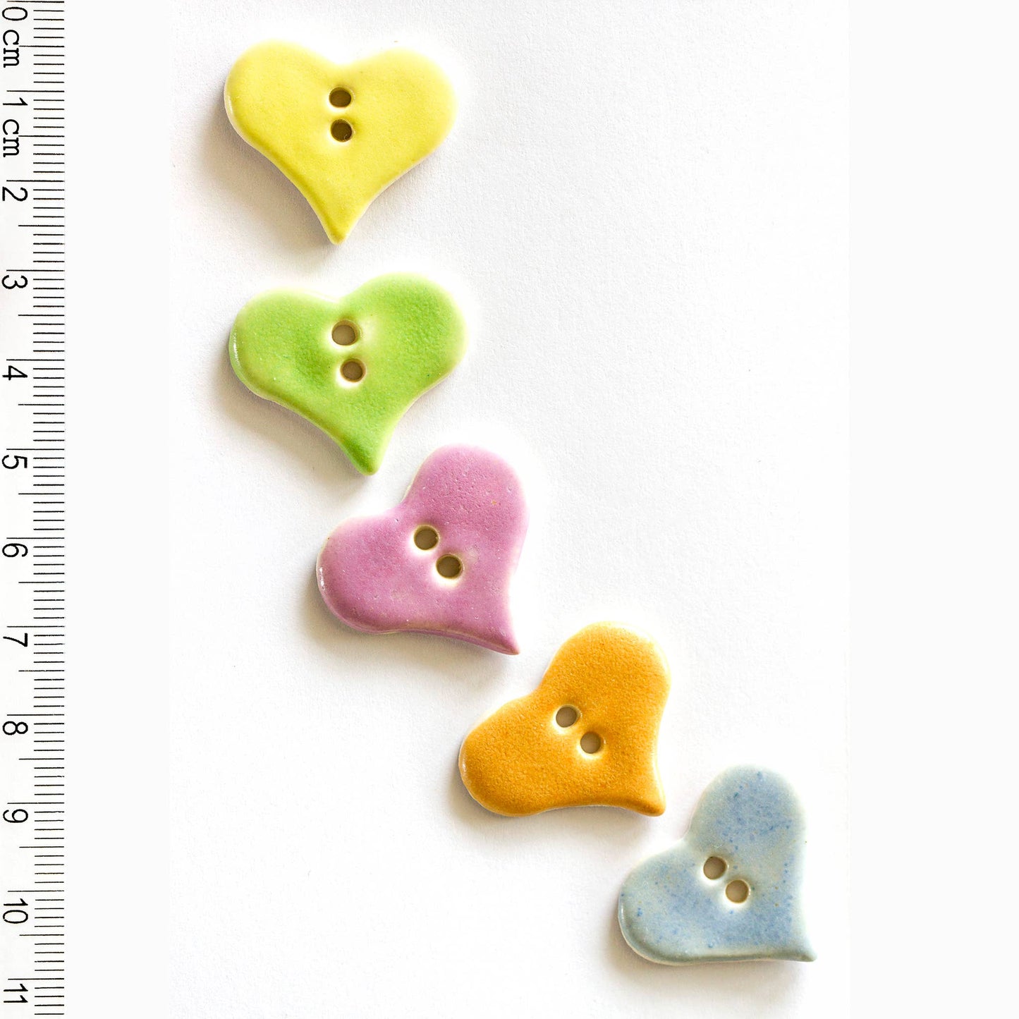 Pastel Heart-Shaped Sewing Buttons