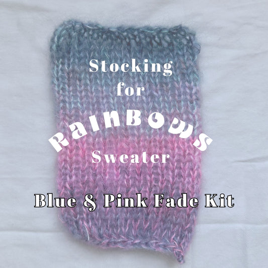 Blue & Pink Stocking for Rainbows Sweater Kit