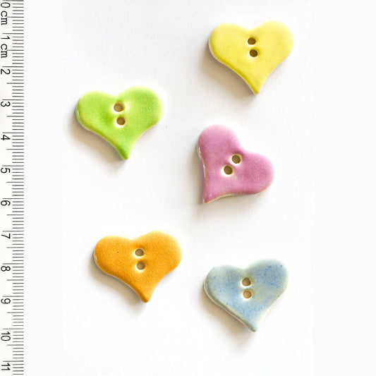 Pastel Heart-Shaped Sewing Buttons