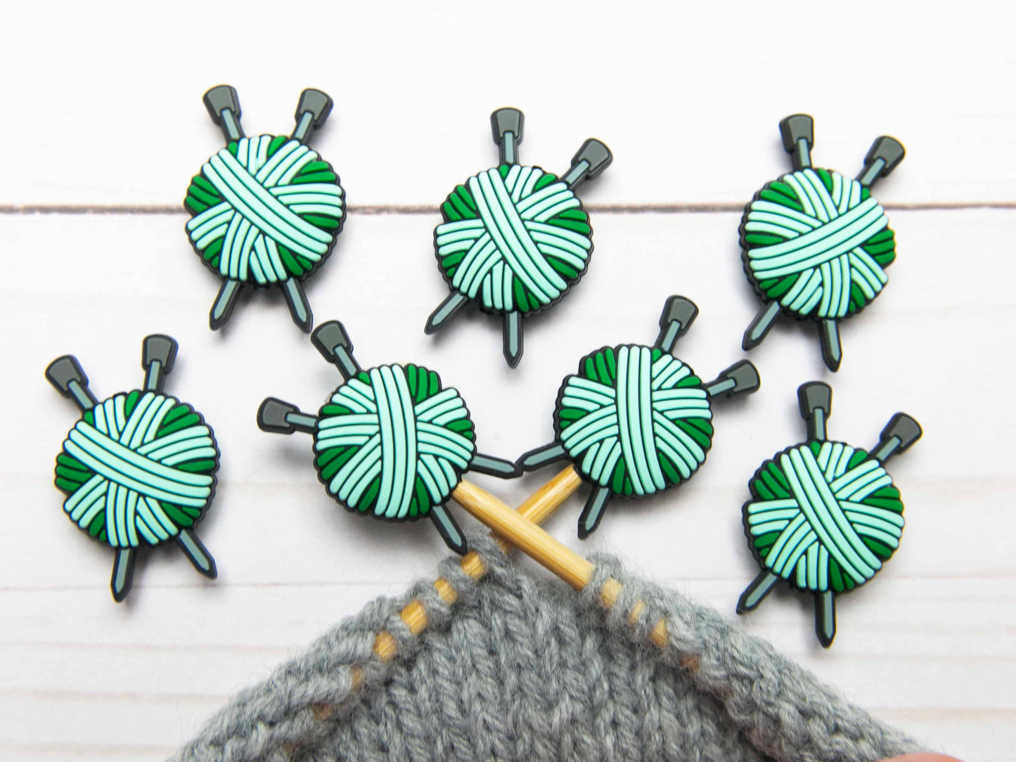 Green Yarn Ball | Stitch Stoppers