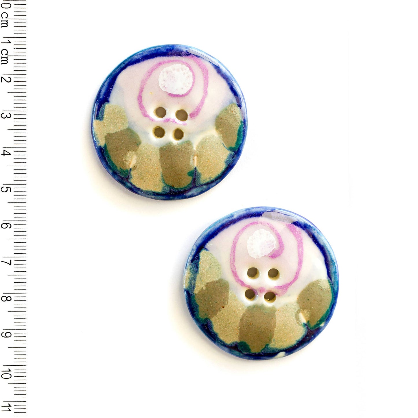 Large Hand-Painted Rose Sewing Button