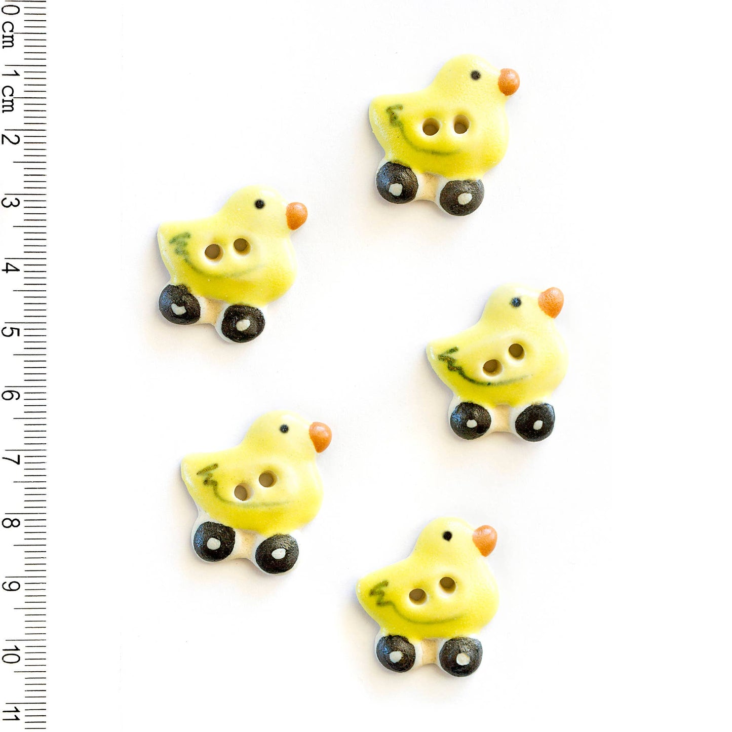 Ducks on Wheels Handmade Sewing Buttons