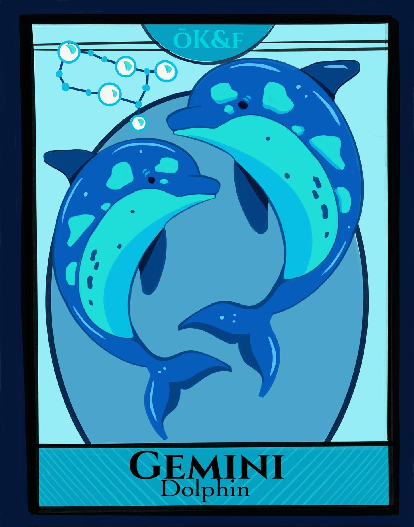 Gemini Dolphin Sticker