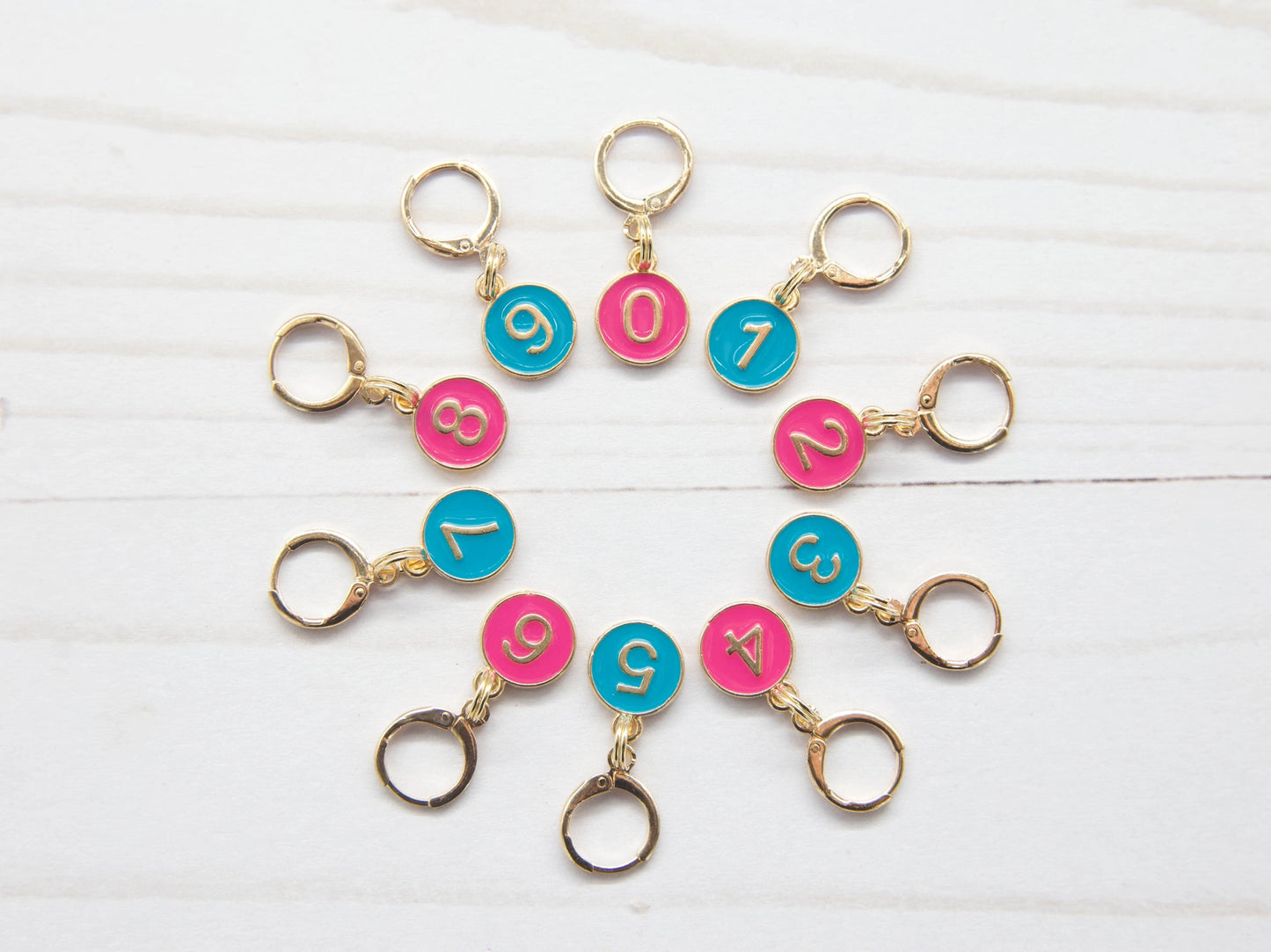 Colorful Number Stitch Markers