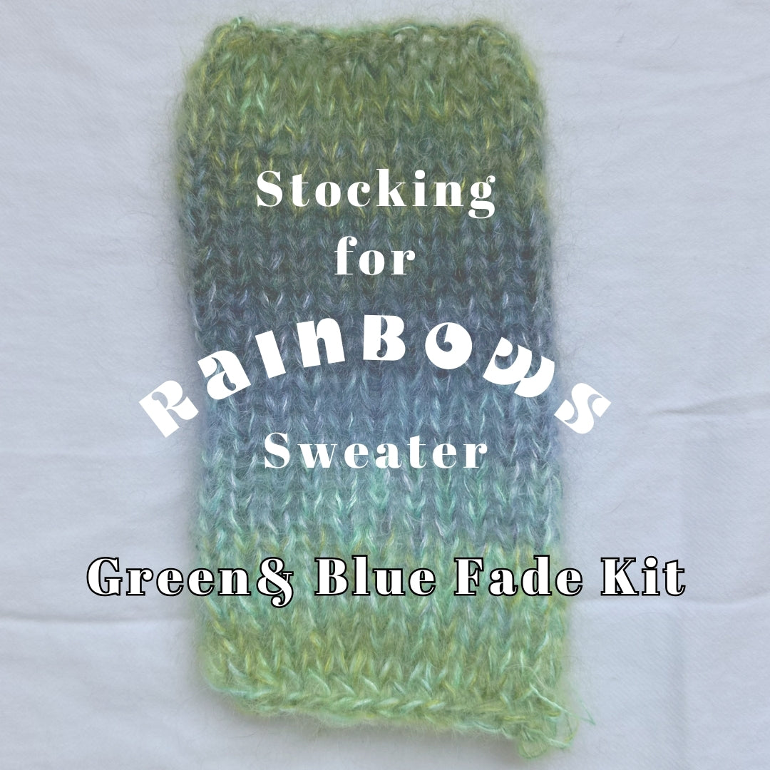 Green & Blue Stocking for Rainbows Sweater Kit