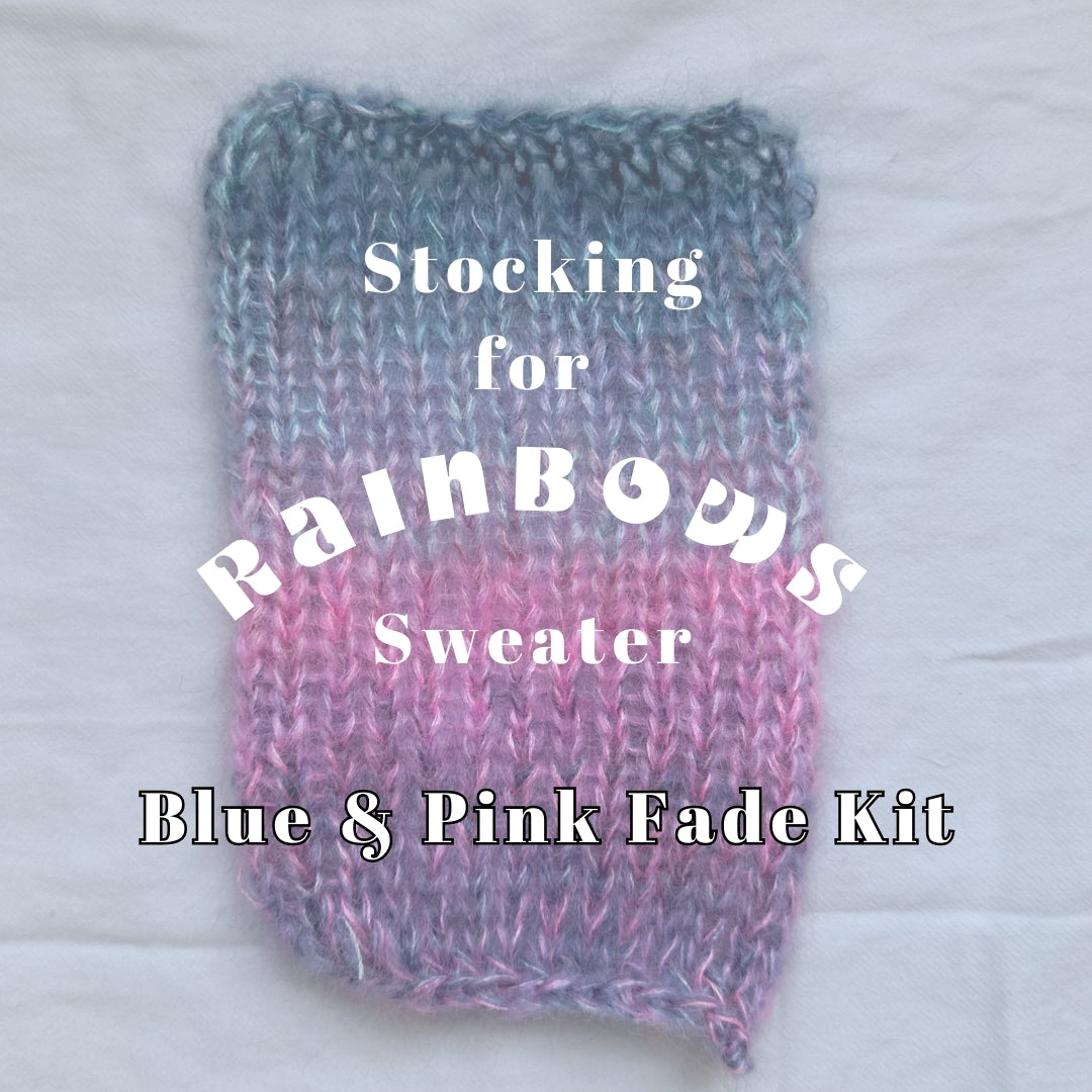 Blue & Pink Stocking for Rainbows Sweater Kit