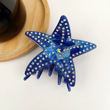 Ocean series starfish hair clips luxury rhinestone five-poin