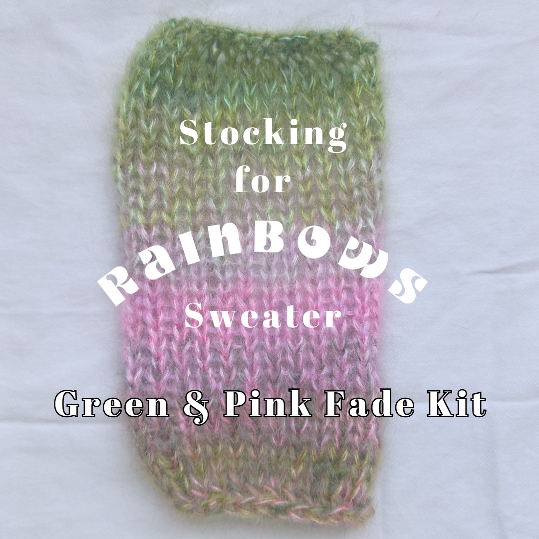 Green & Pink Stocking for Rainbows Sweater Kit