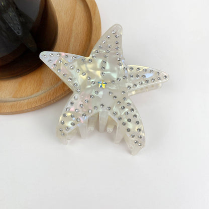 Ocean series starfish hair clips luxury rhinestone five-poin