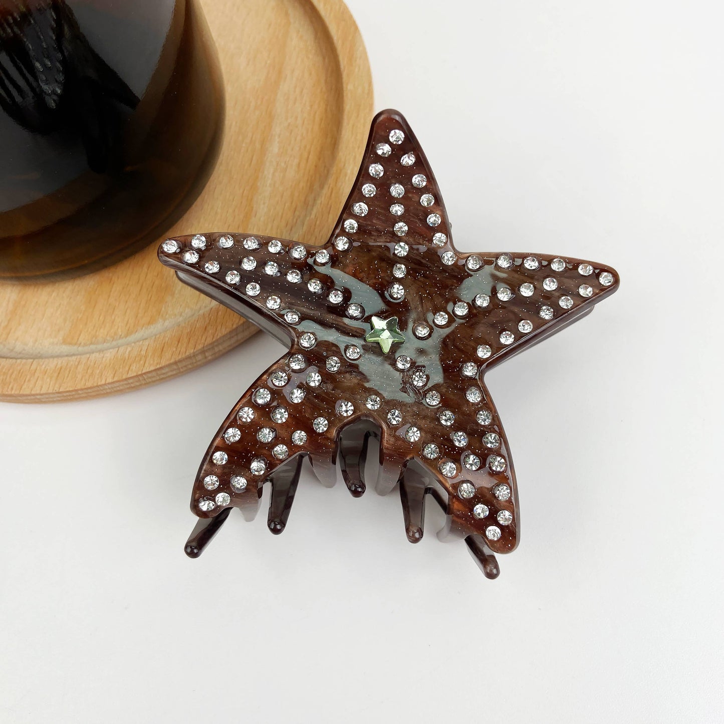 Ocean series starfish hair clips luxury rhinestone five-poin