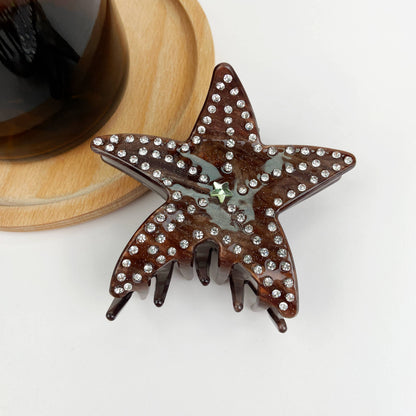 Ocean series starfish hair clips luxury rhinestone five-poin