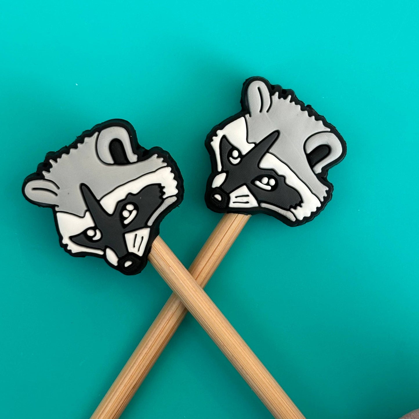 Raccoon Knitting Needle Point Protectors Notions