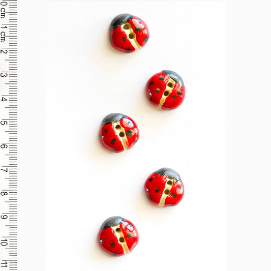 L6 Red Ladybird Buttons