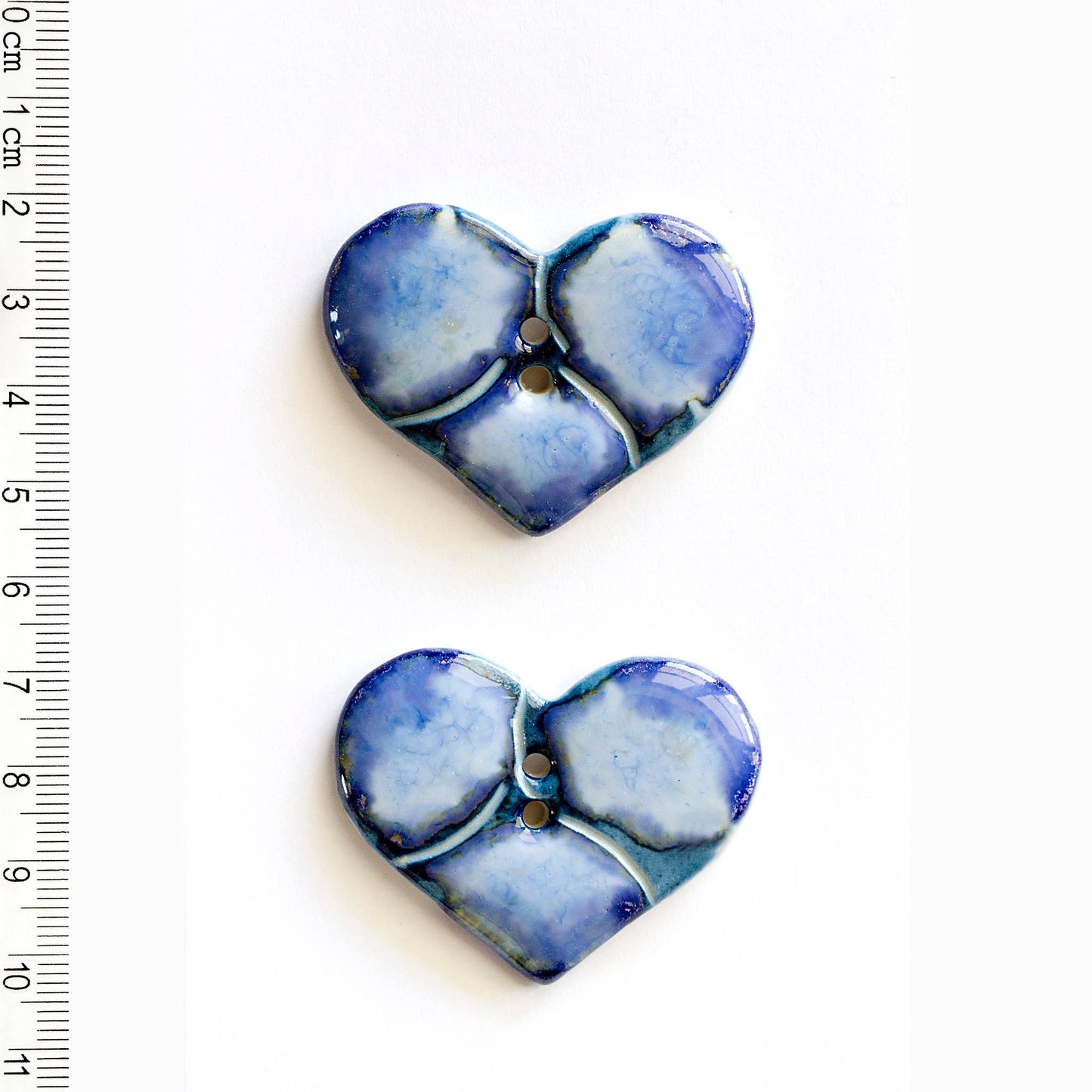 Striking Blue Heart Sewing Buttons