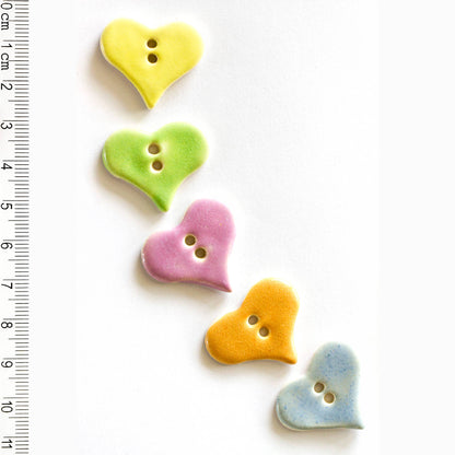Pastel Heart-Shaped Sewing Buttons
