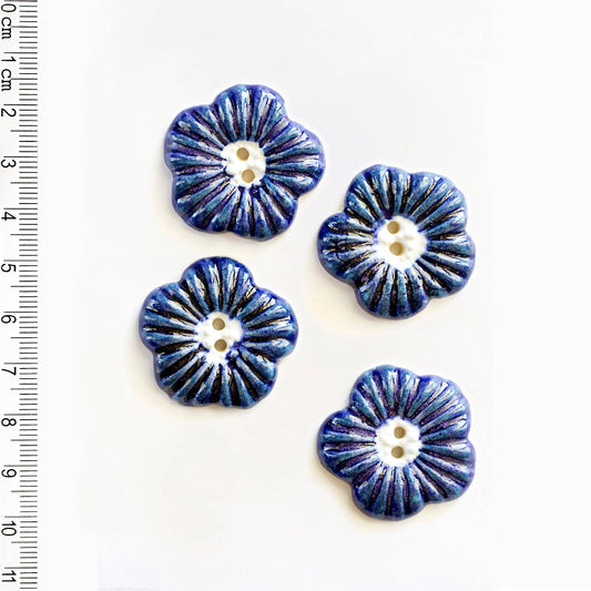 Handmade Blue Flower Sewing Buttons