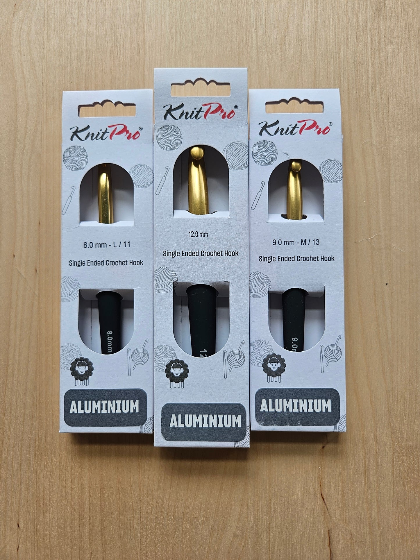 KnitPro Crochet Hooks Gold Aluminium