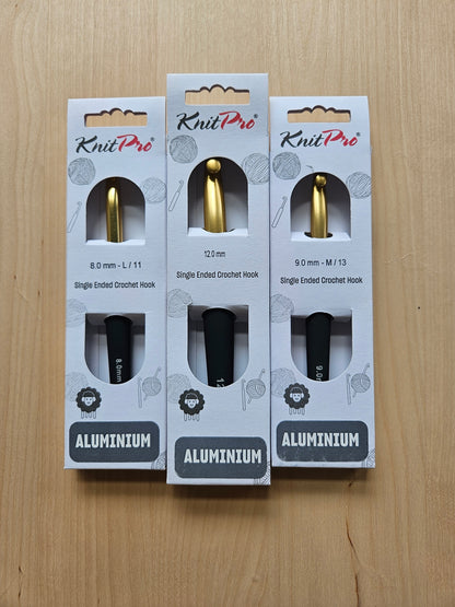 KnitPro Crochet Hooks Gold Aluminium