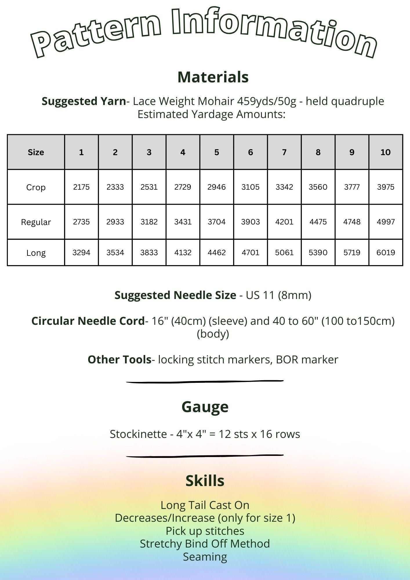PNW Stocking 4 Rainbows Sweater Kit
