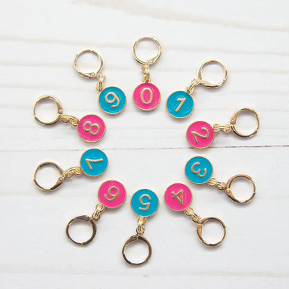 Colorful Number Stitch Markers