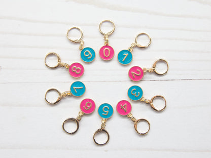 Colorful Number Stitch Markers