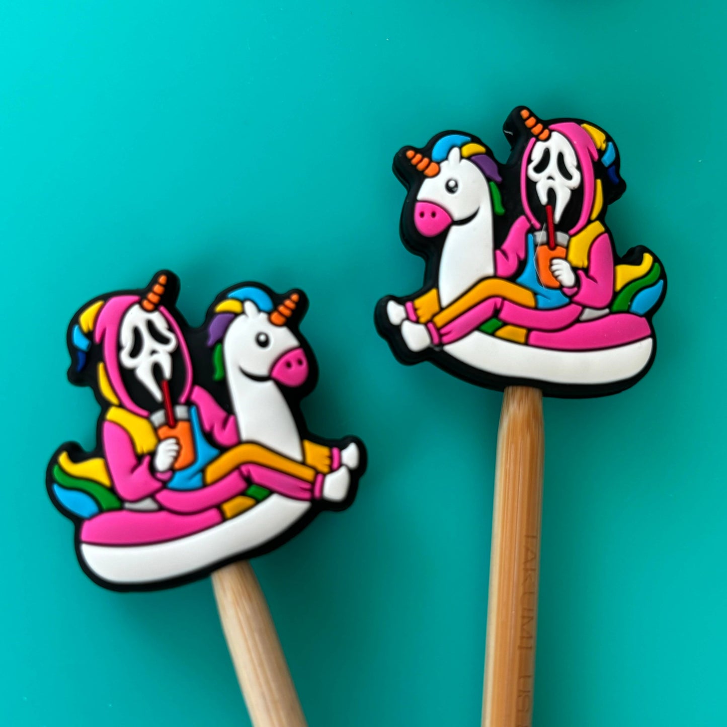 Ghost Face on a Flamingo Stopper